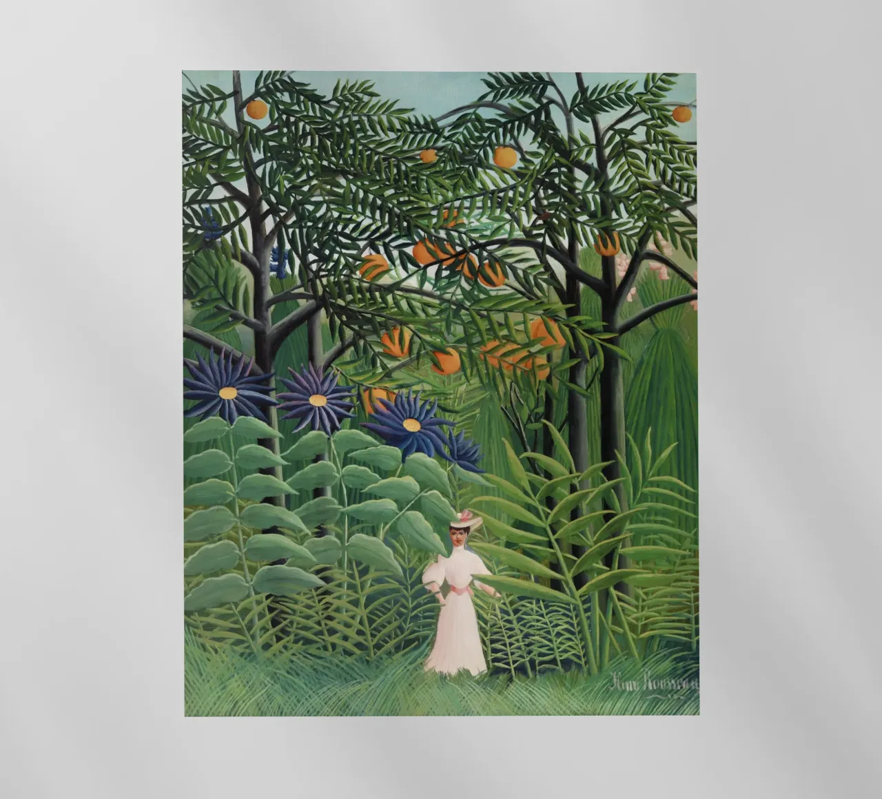 "Donna che cammina in una foresta esotica" di Henri Rousseau pellicola backlit da Classic Art Prints