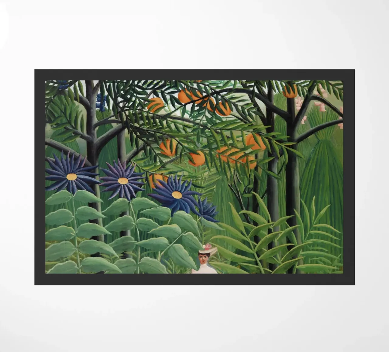 "Donna che cammina in una foresta esotica" di Henri Rousseau zerbino da Classic Art Prints