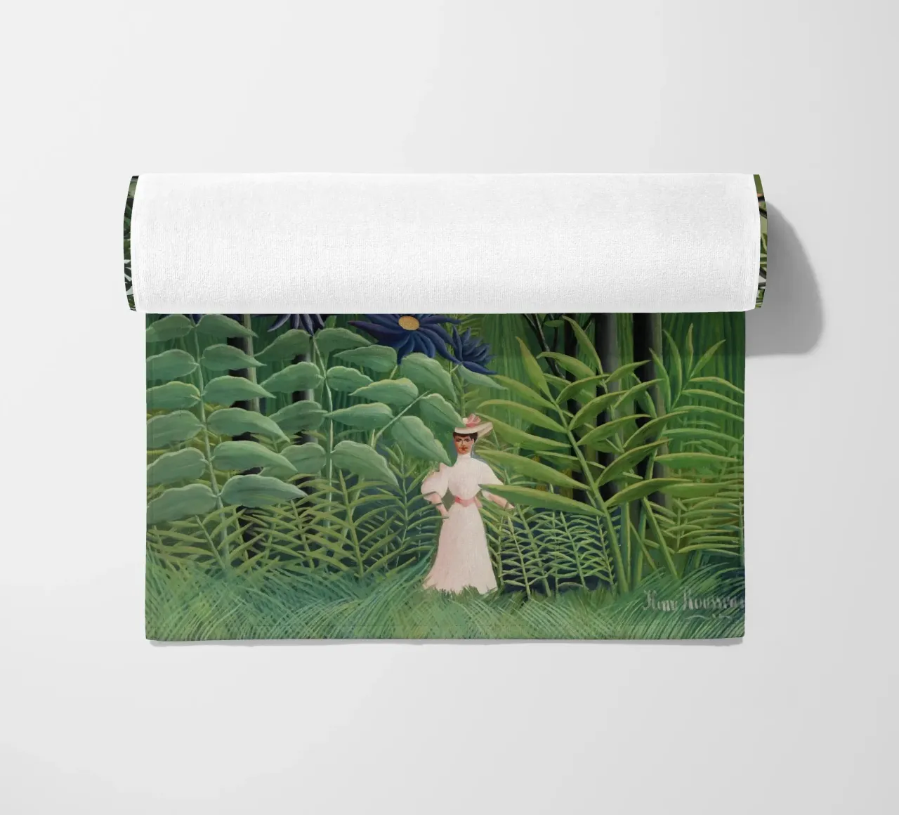 "Donna che cammina in una foresta esotica" di Henri Rousseau telo mare da Classic Art Prints
