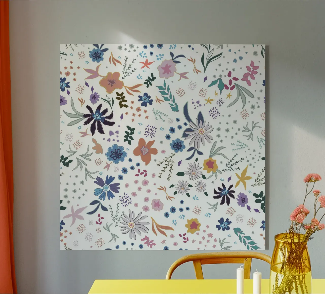 Fee bloemenpatroon wit HW acryl van gulsengunel