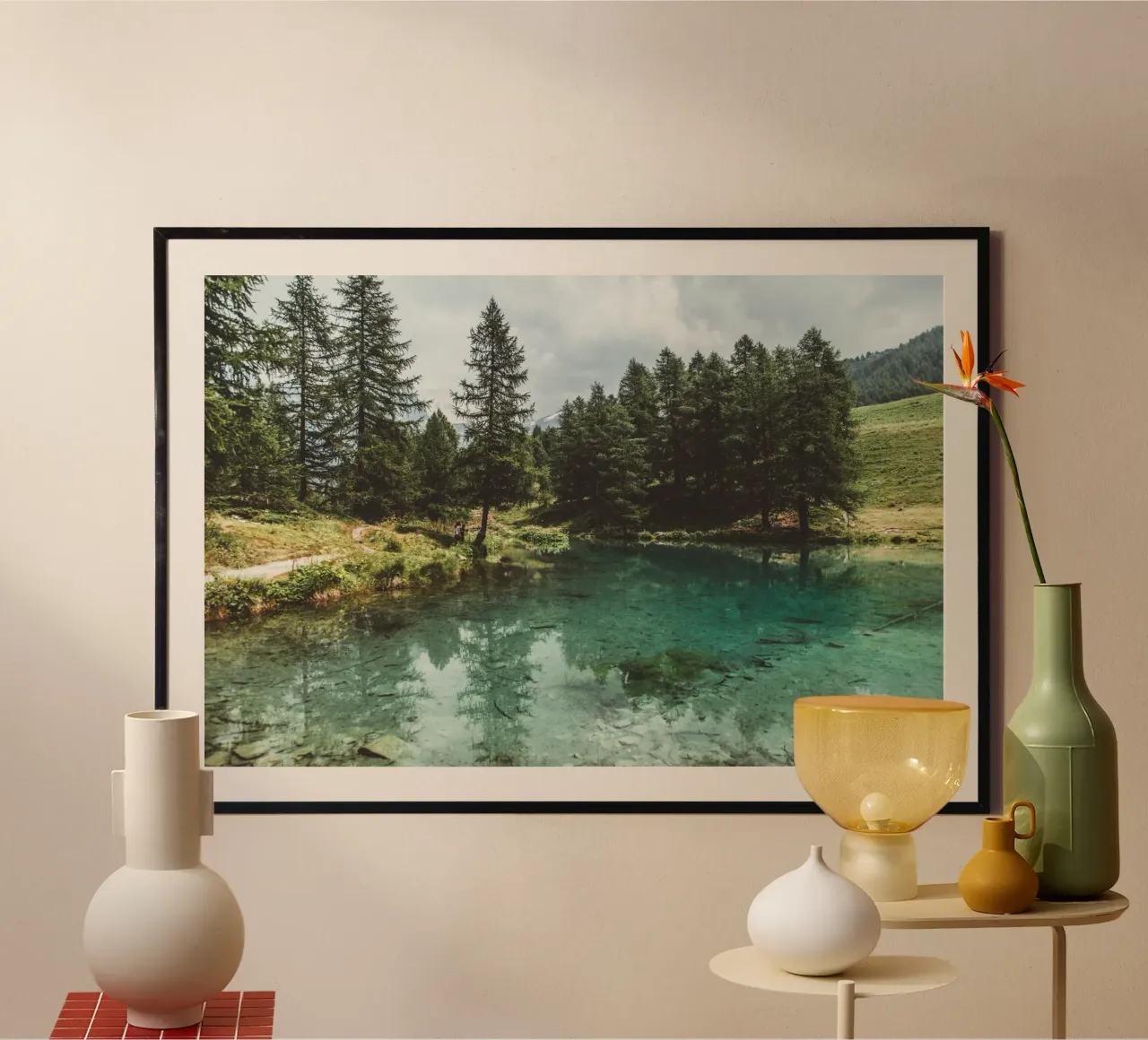 Sussurri delle Alpi poster con telaio in alluminio da PhotoVibe Decor