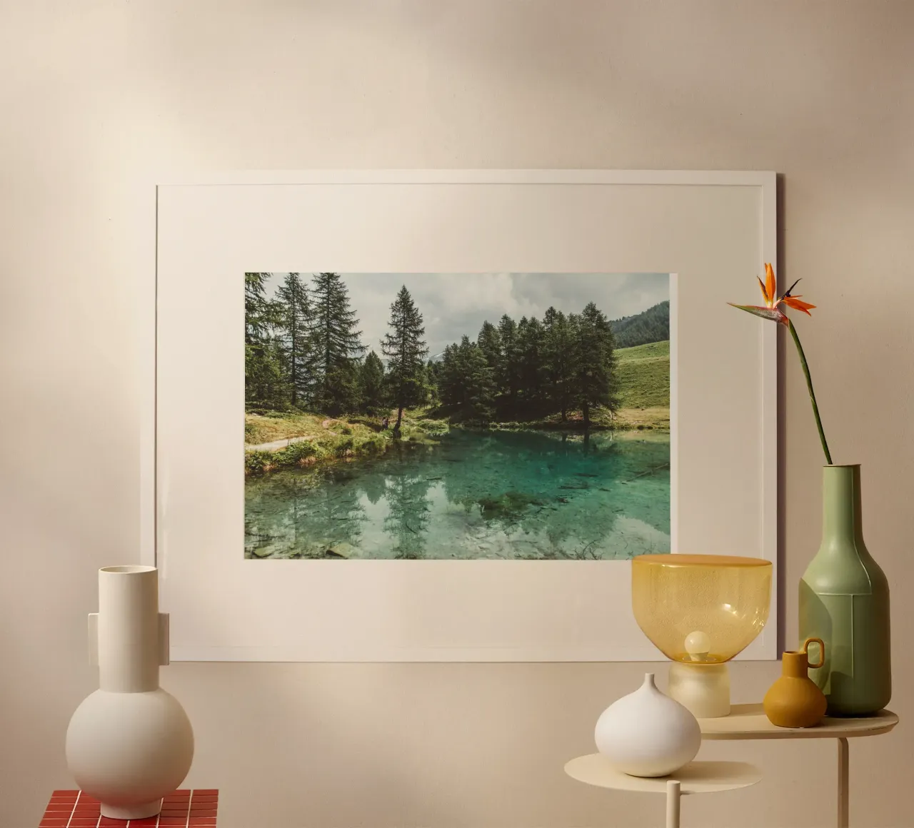 Sussurri delle Alpi poster con telaio in alluminio da PhotoVibe Decor