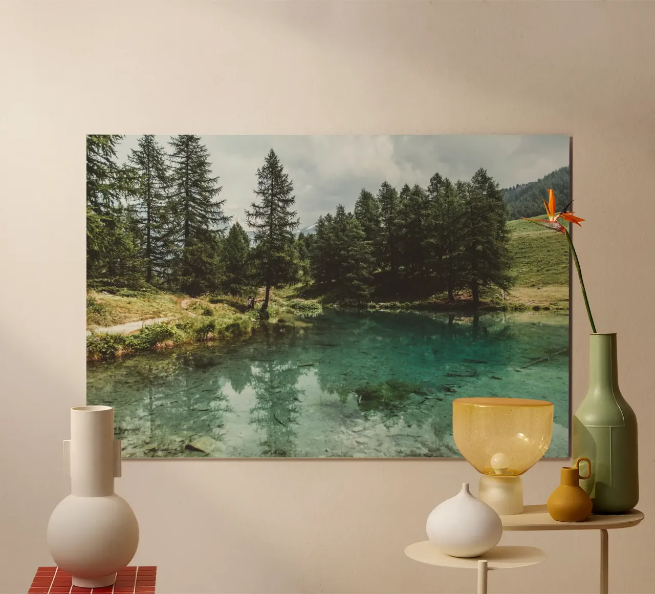Sussurri delle Alpi poster con telaio in alluminio da PhotoVibe Decor