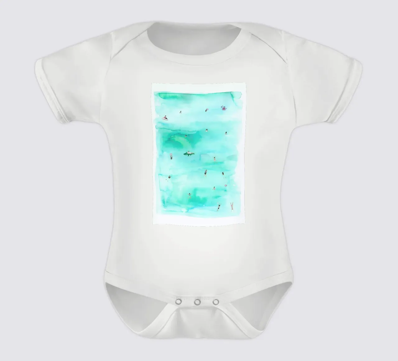 Swimmers short-sleeve baby romper by Isabelle Vandeplassche
