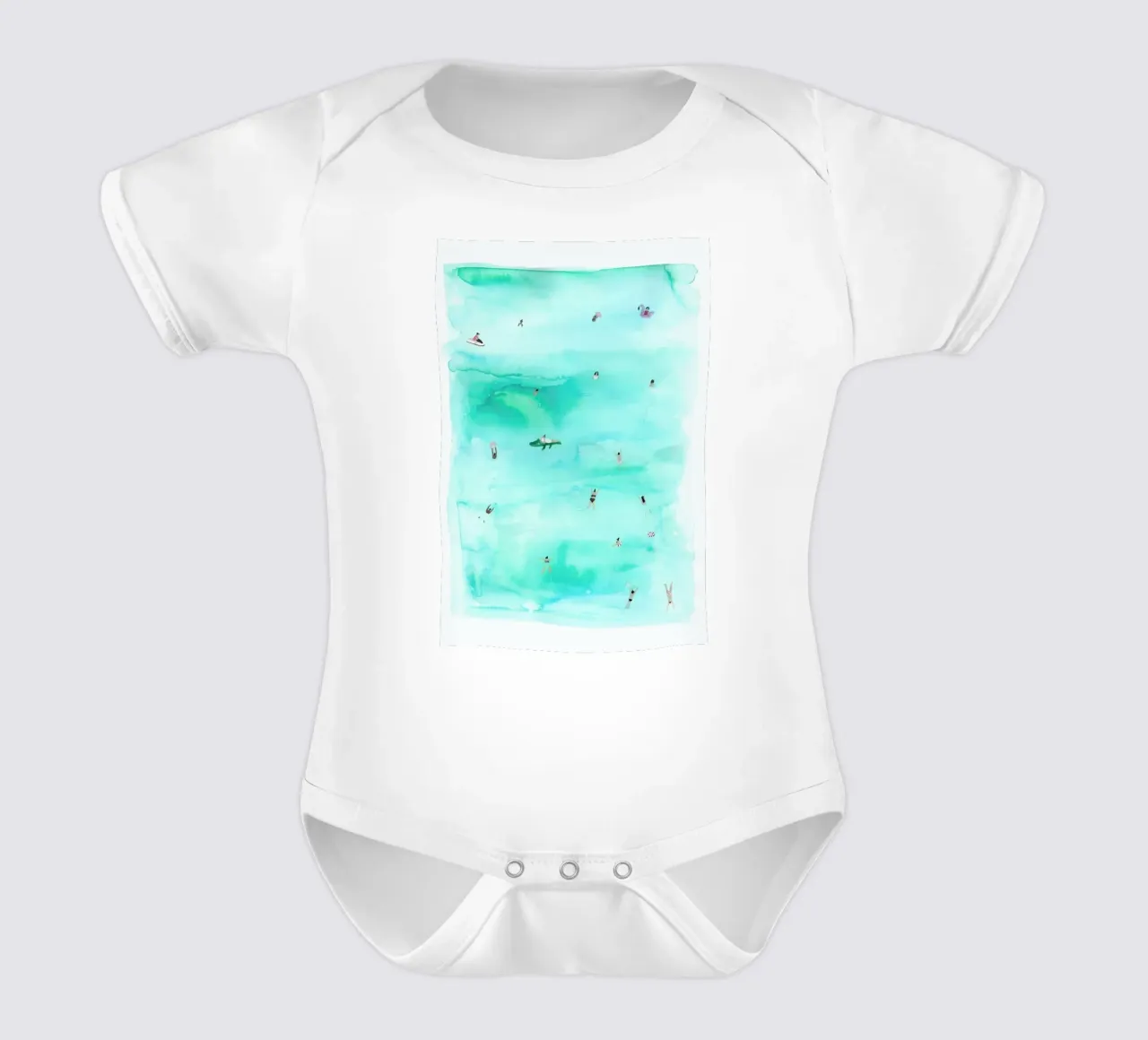Swimmers short-sleeve baby romper by Isabelle Vandeplassche