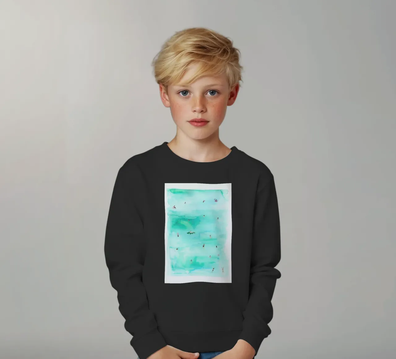 Swimmers kids sweatshirt by Isabelle Vandeplassche