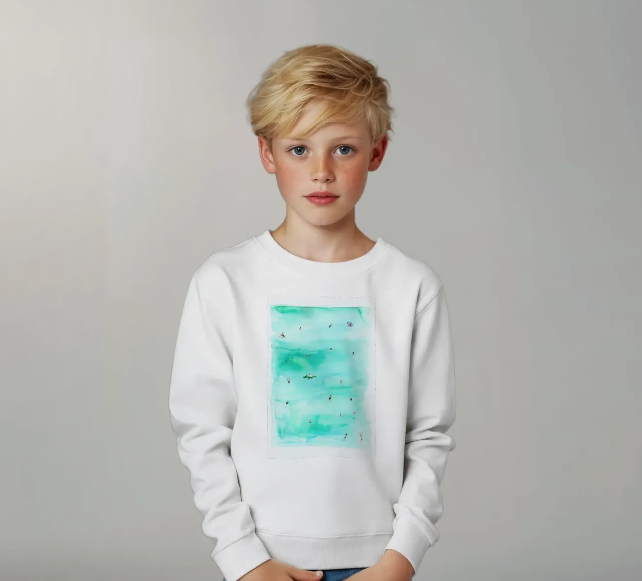 Swimmers kids sweatshirt by Isabelle Vandeplassche