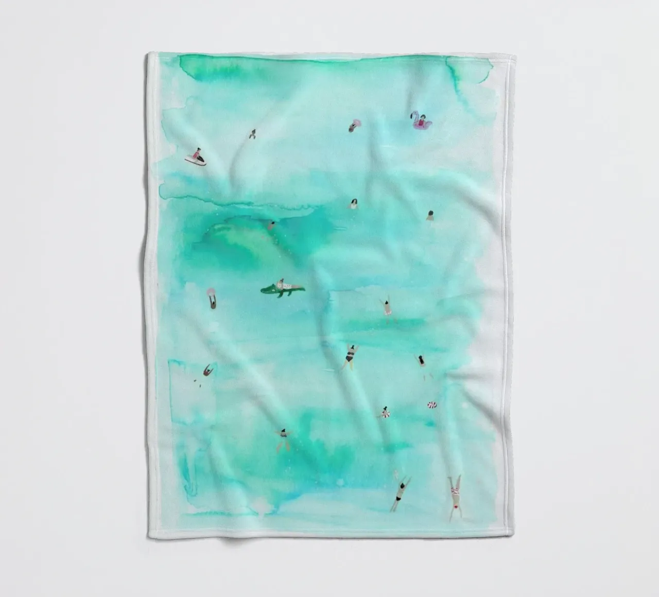 Swimmers fleece blanket by Isabelle Vandeplassche
