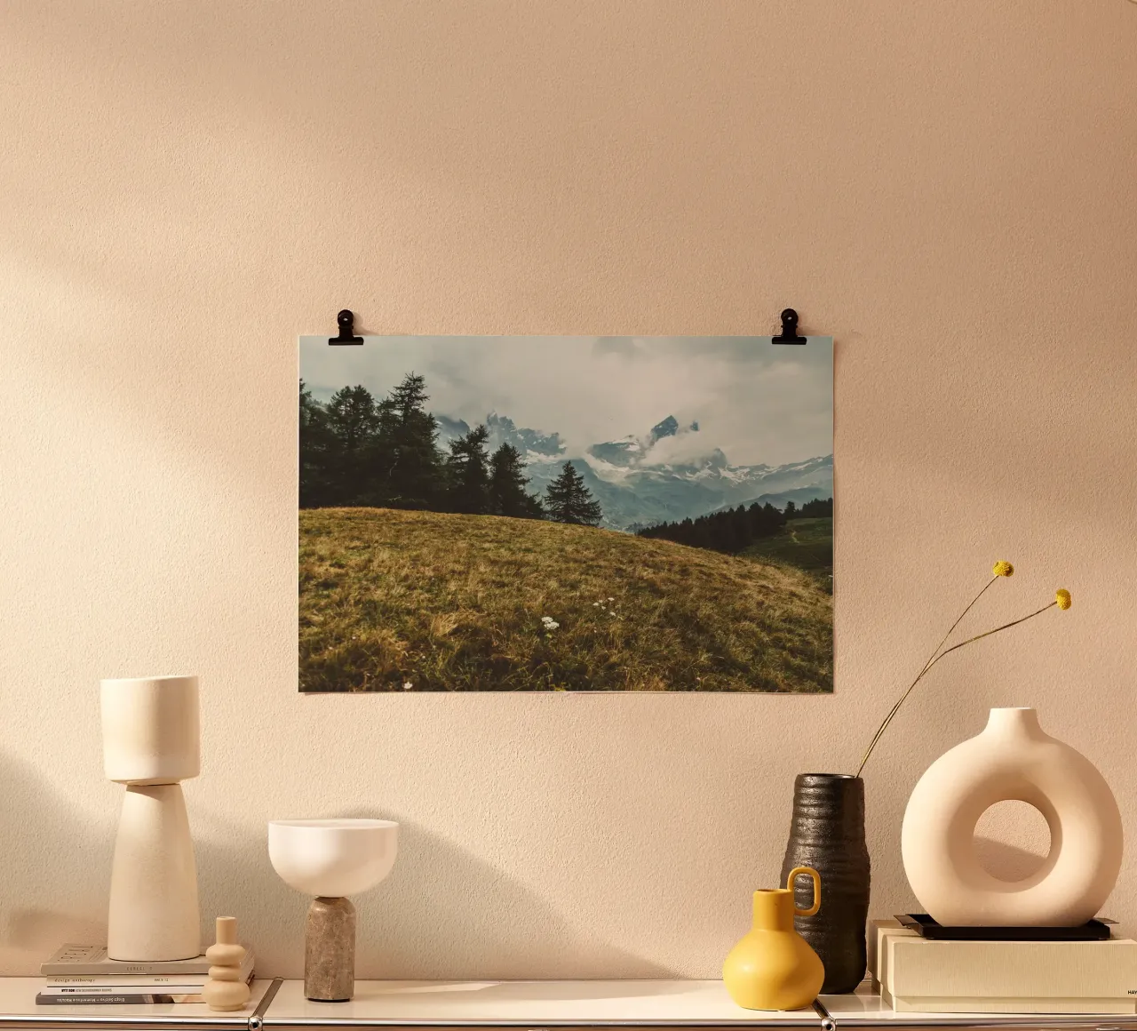Sussurri delle Alpi poster con telaio in alluminio da PhotoVibe Decor