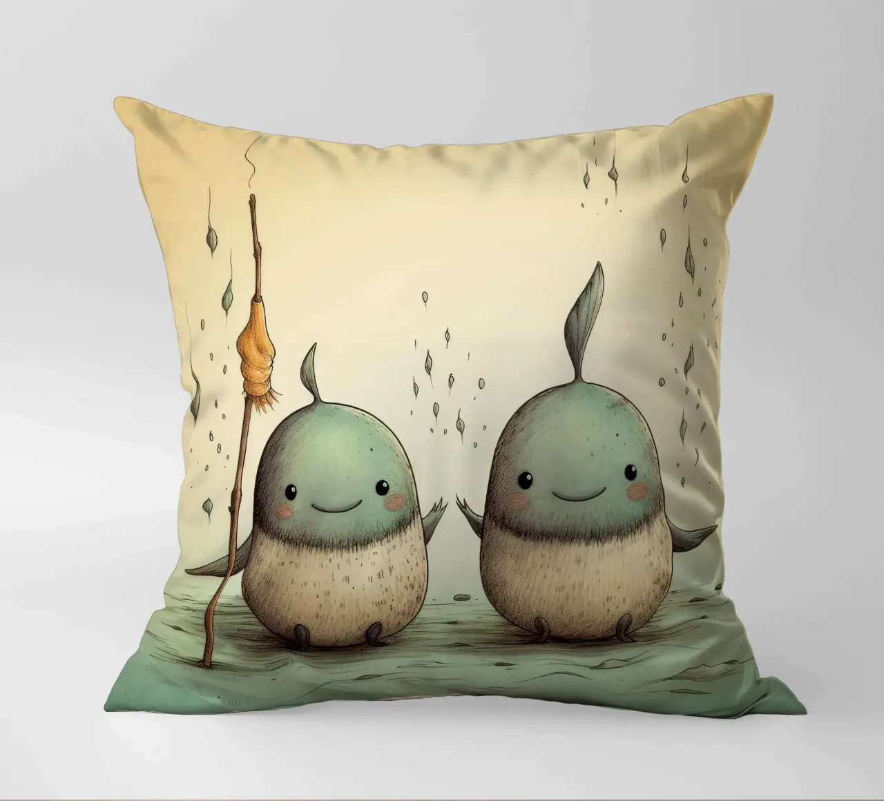 Duo di Narvalo retrò cuscino da Funny Animals