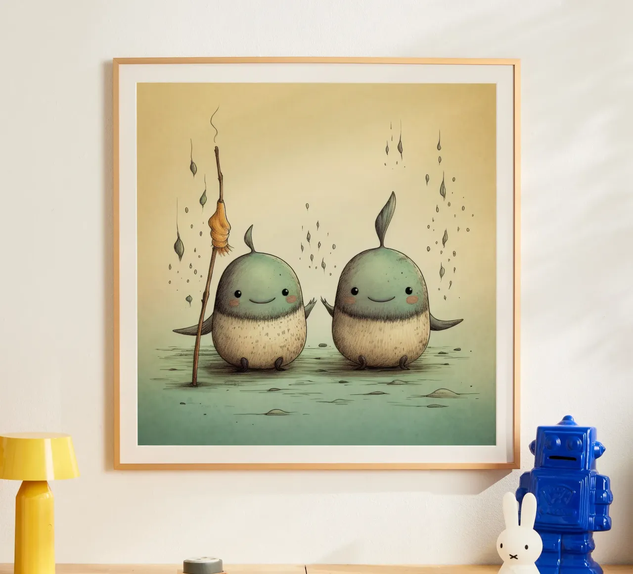 Duo di Narvalo retrò carta hahnemühle da Funny Animals