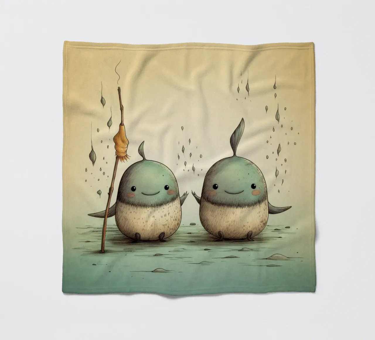 Duo di Narvalo retrò coperta in pile da Funny Animals