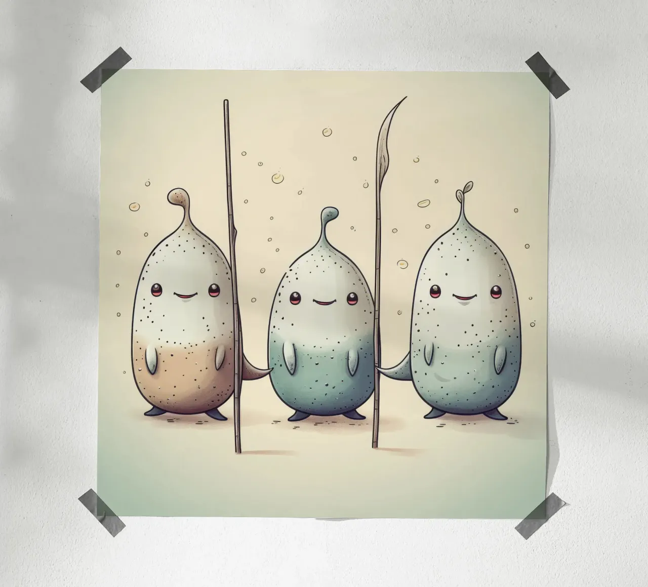 La banda dei Narvalo retrò carta hahnemühle da Funny Animals