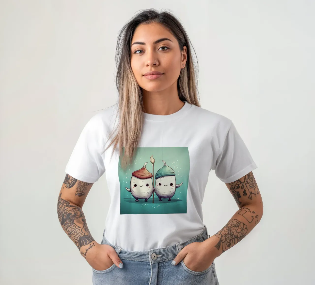 Duo di Narvalo retrò t-shirt da Funny Animals