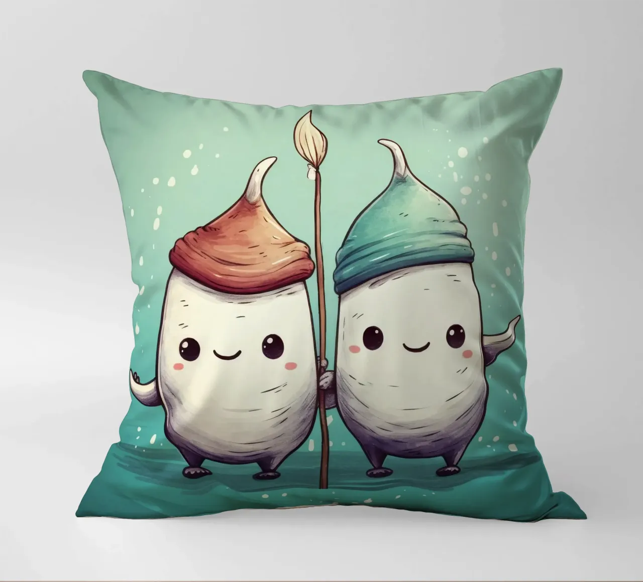 Duo di Narvalo retrò cuscino da Funny Animals