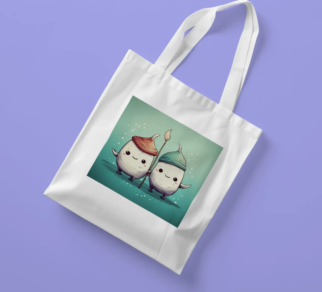 Retro Narwhal Duo Jutebeutel von Funny Animals