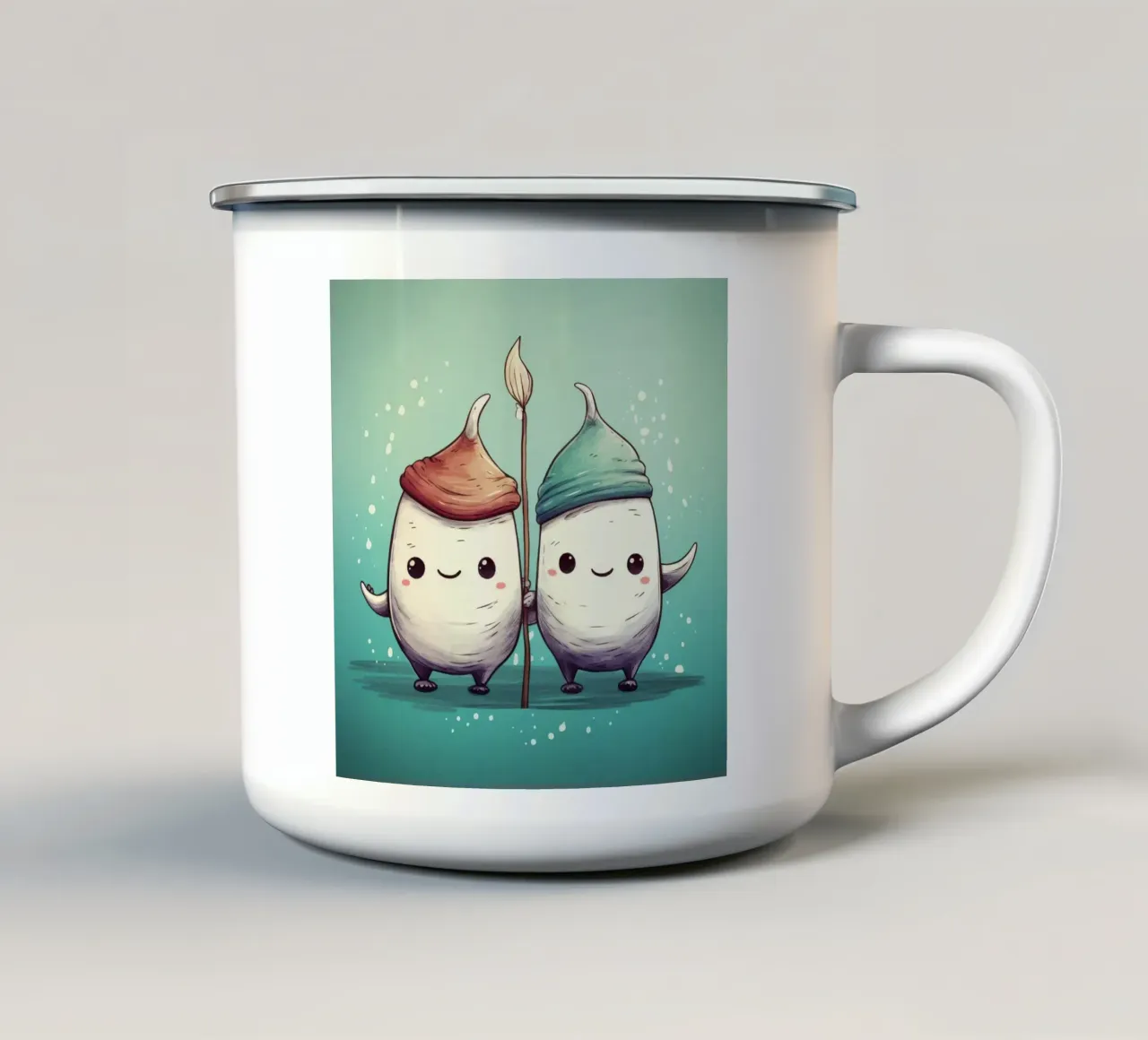 Duo di Narvalo retrò tazza in smalto da Funny Animals