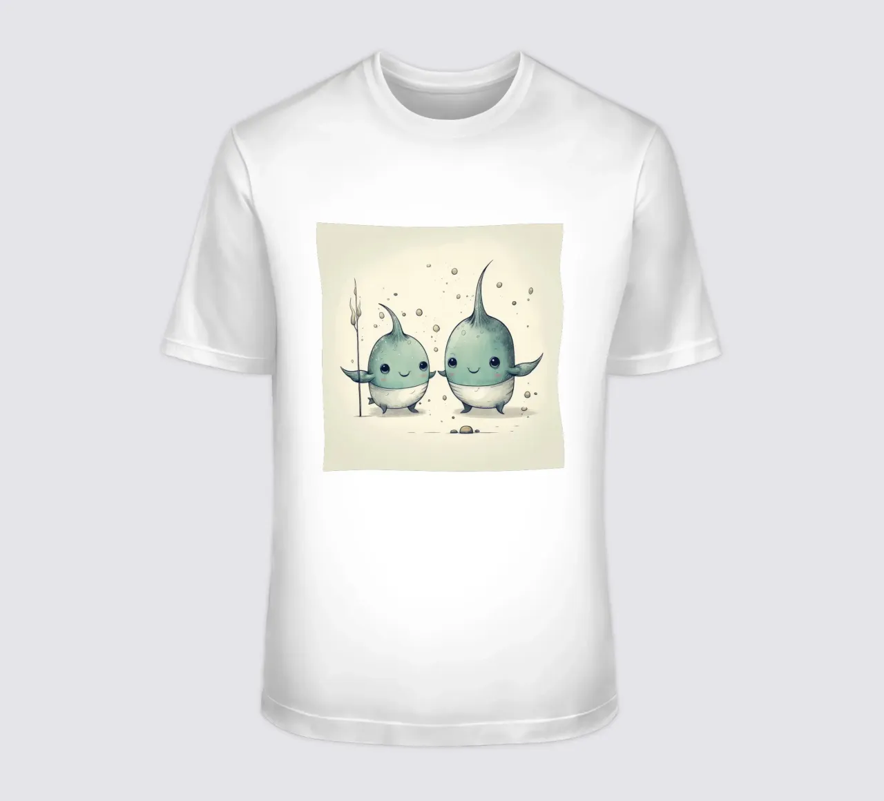Retro Narwhal Duo t-shirt by Funny Animals