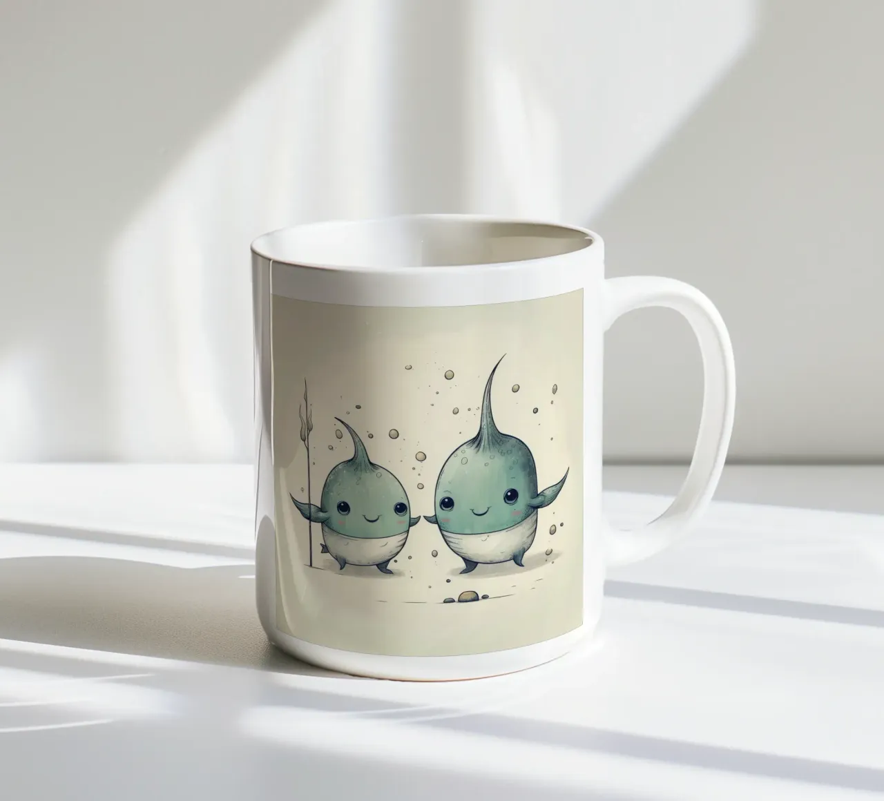 Duo di Narvalo retrò tazza in ceramica da Funny Animals