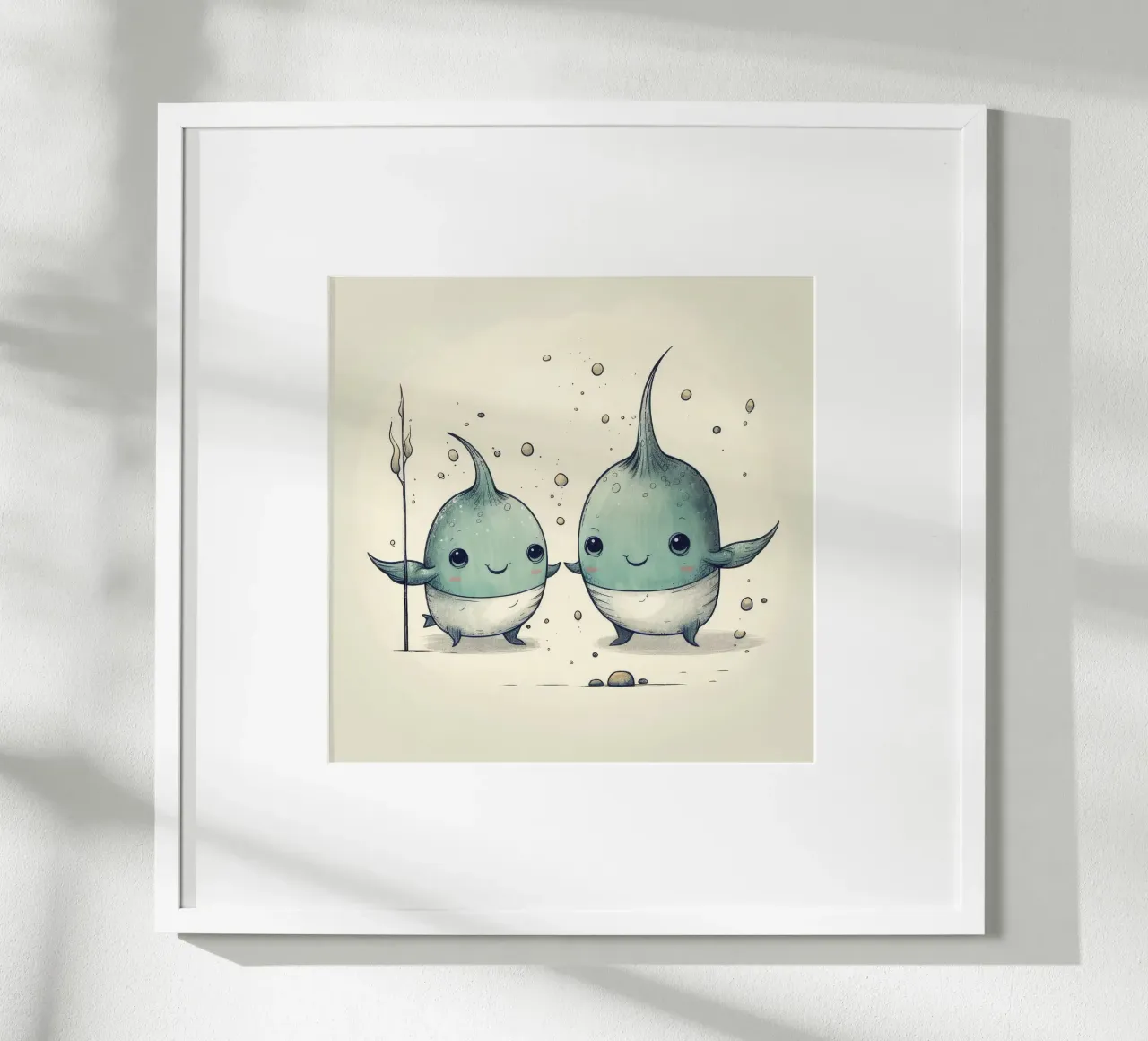 Duo di Narvalo retrò carta hahnemühle da Funny Animals