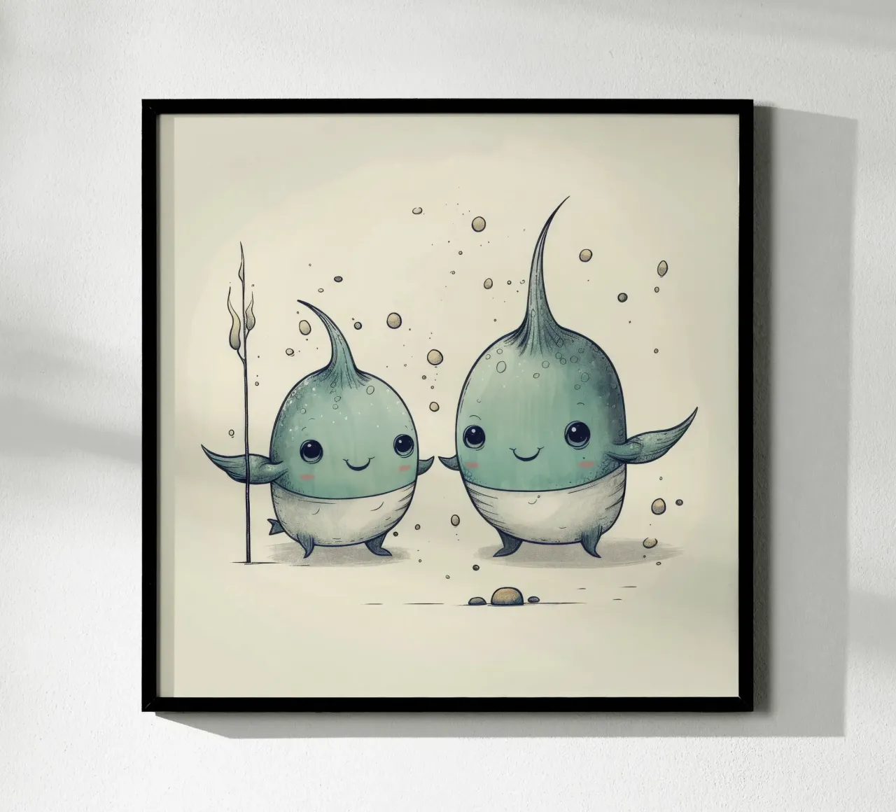 Duo di Narvalo retrò carta hahnemühle da Funny Animals