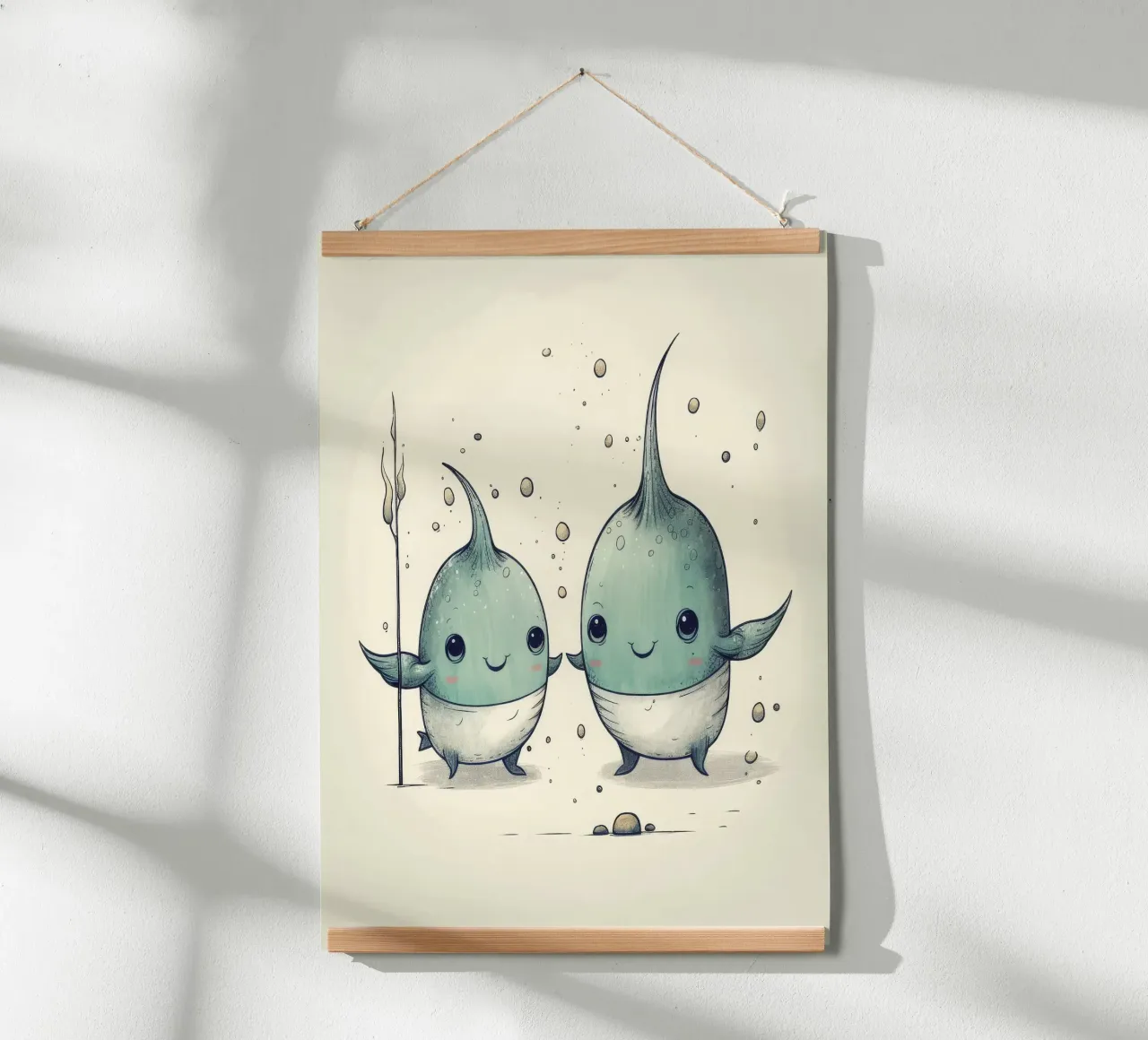 Duo di Narvalo retrò carta hahnemühle da Funny Animals