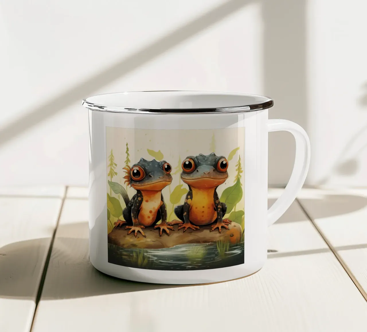 Duo retrò Newt tazza in smalto da Funny Animals
