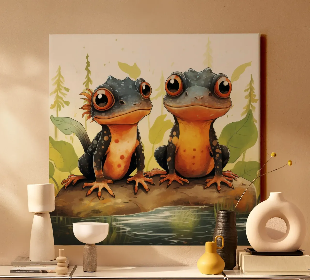 Duo retrò Newt tela da Funny Animals