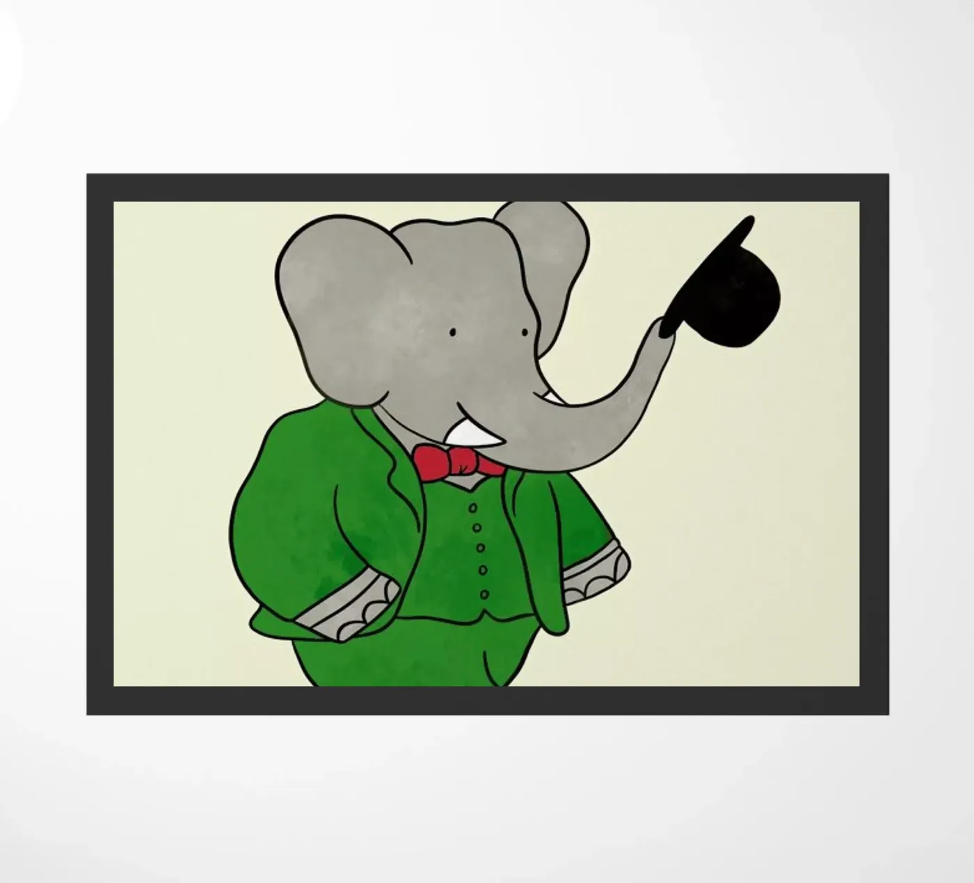 Babar's Tophat deurmat van Little Flourishes