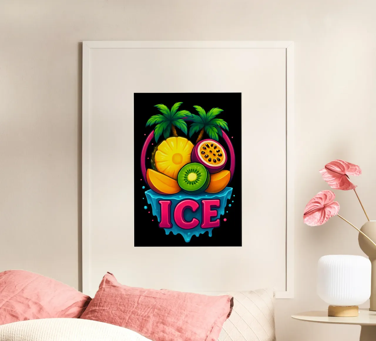 Chill - Vibrante frutta fresca tropicale poster con telaio in alluminio da LM2KONE