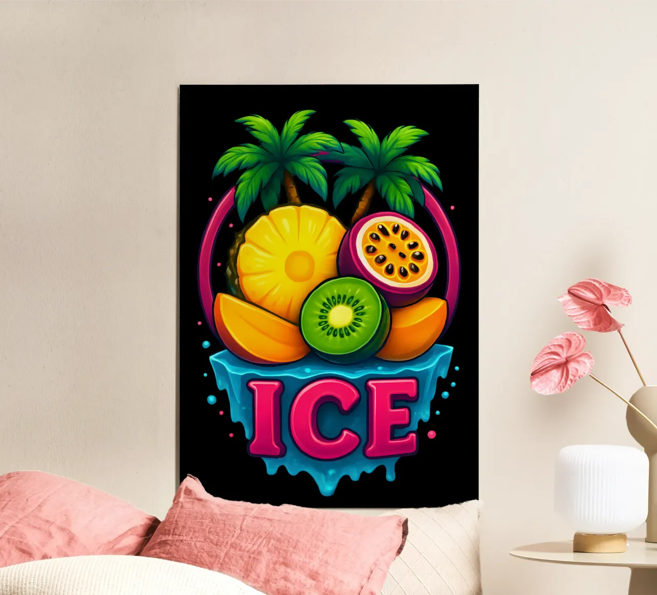 Chill - Vibrante frutta fresca tropicale poster con telaio in alluminio da LM2KONE