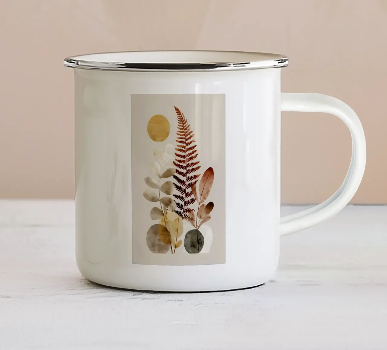 Felci Botanica Arte tazza in smalto da Studio Verde