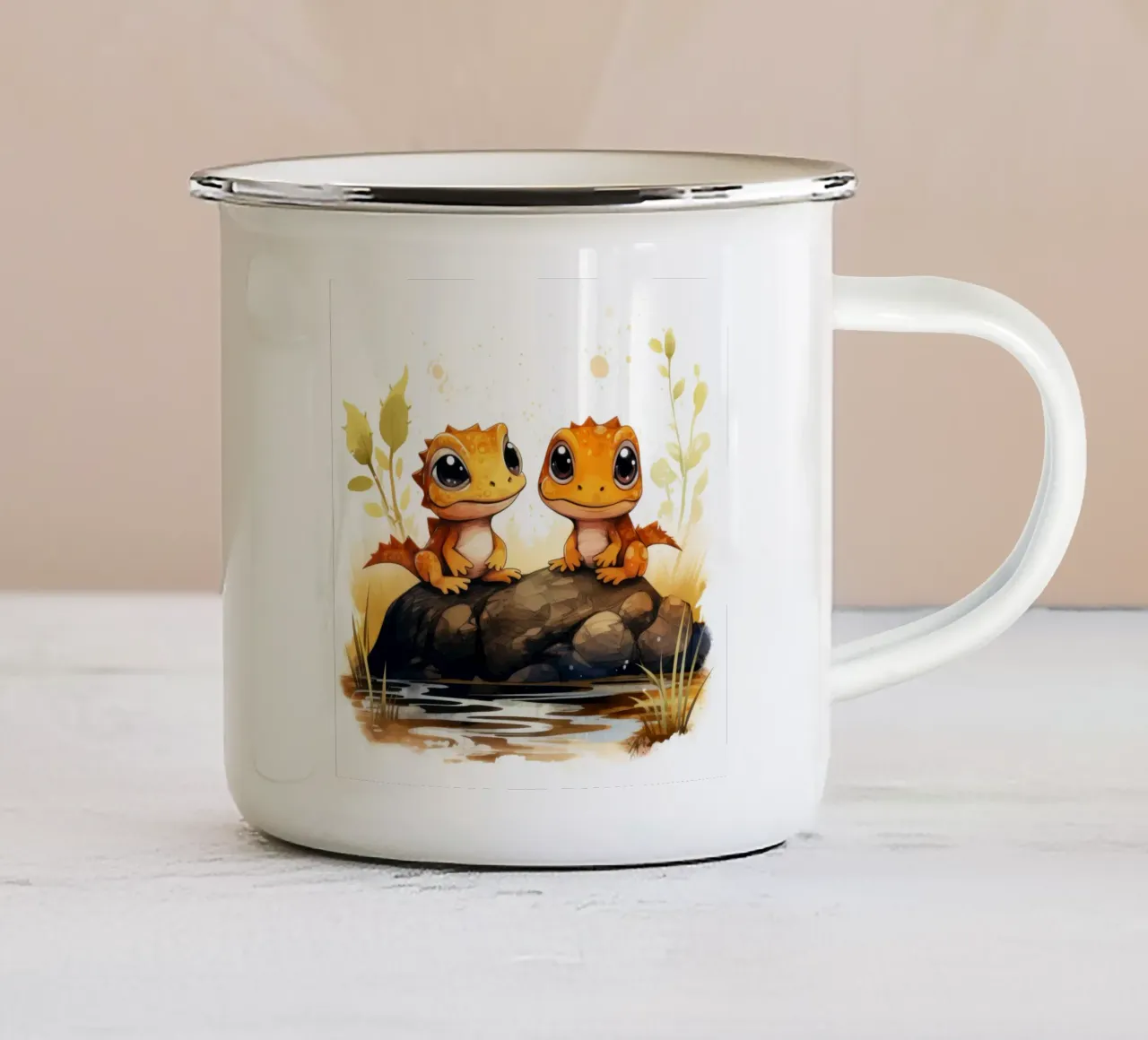 Duo retrò Newt tazza in smalto da Funny Animals