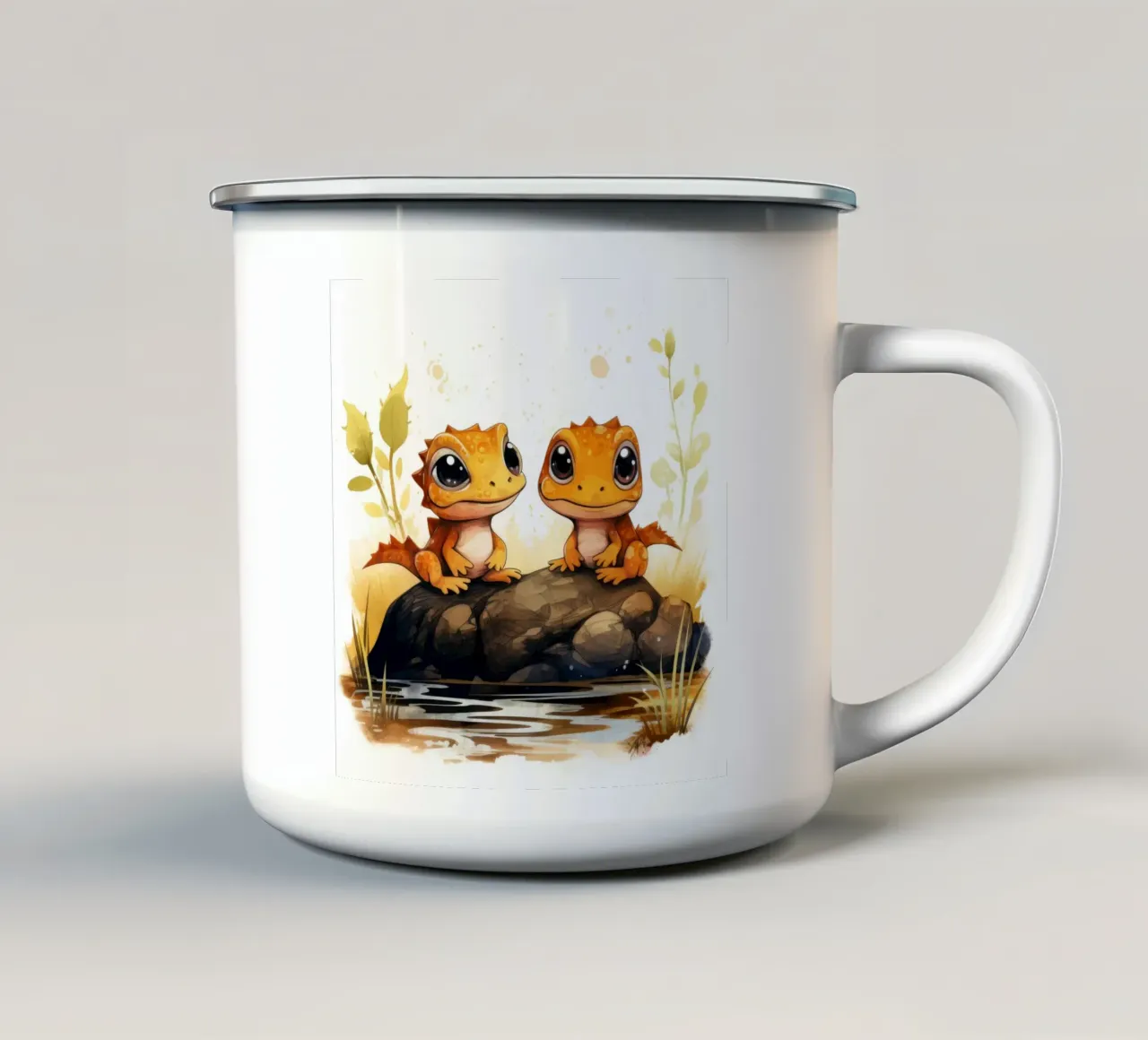 Duo retrò Newt tazza in smalto da Funny Animals