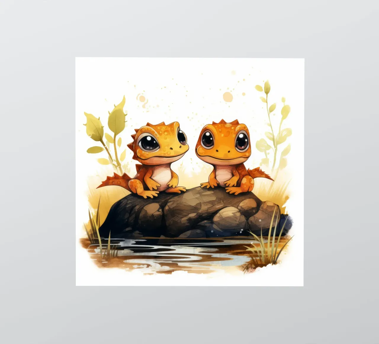 Duo retrò Newt adesivo da Funny Animals