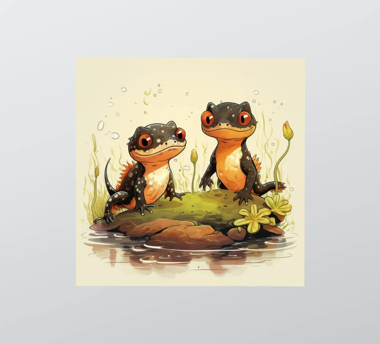 Duo retrò Newt adesivo da Funny Animals