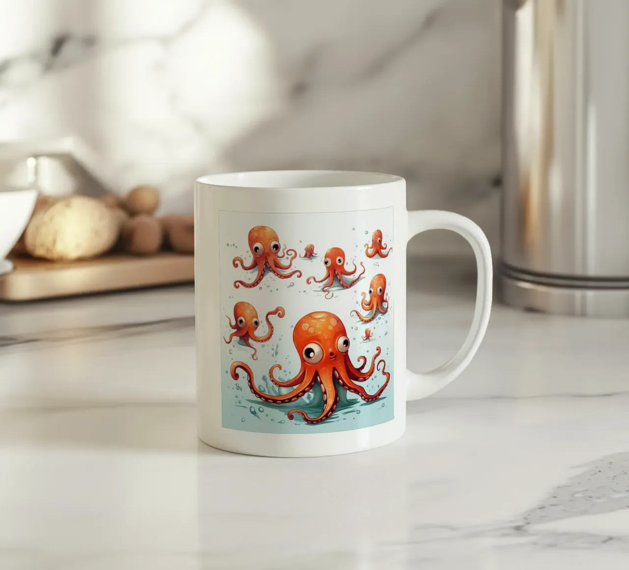 Banda dei polpi retrò tazza in ceramica da Funny Animals