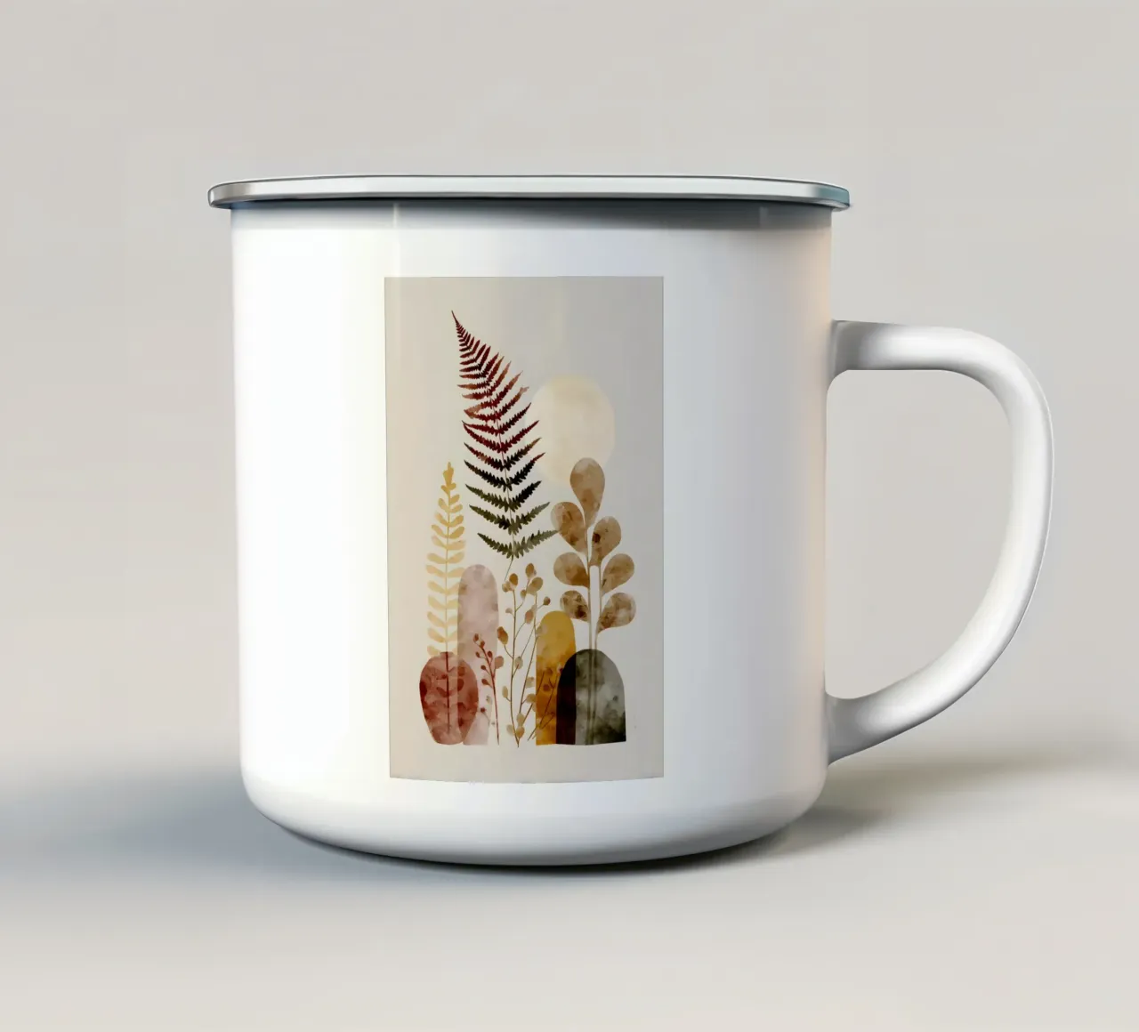 Felci artistiche botaniche tazza in smalto da Studio Verde