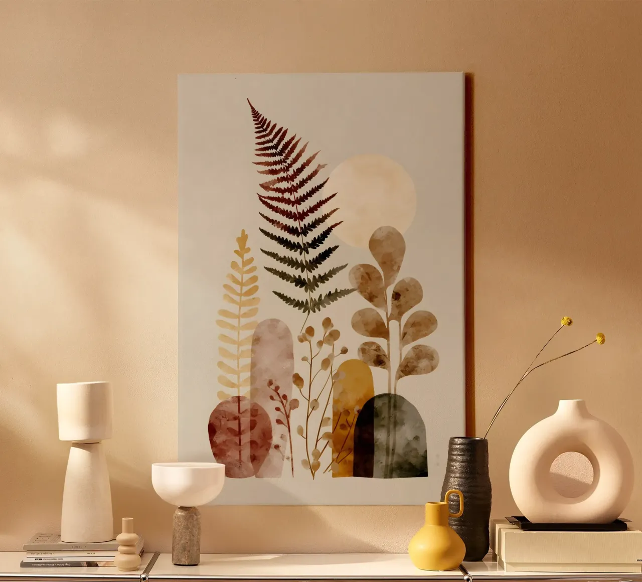 Felci artistiche botaniche tela con Cornice a cassetta da Studio Verde