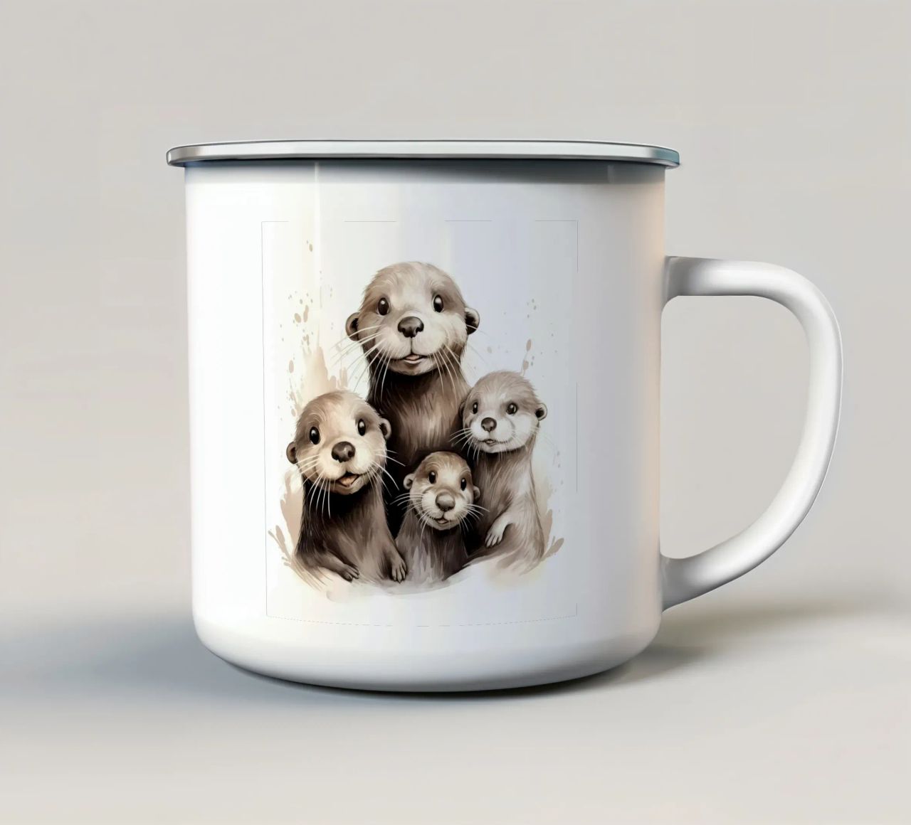 Retro Otter Gang tazza in smalto da Funny Animals