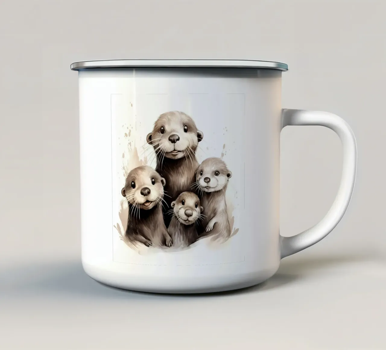 Retro Otter Gang tazza in smalto da Funny Animals