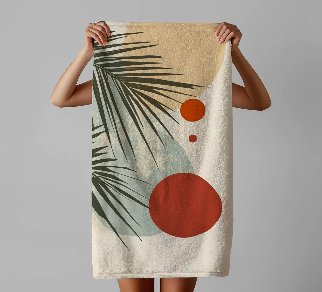 Palm tree botanical abstract art towel by Studio Verde