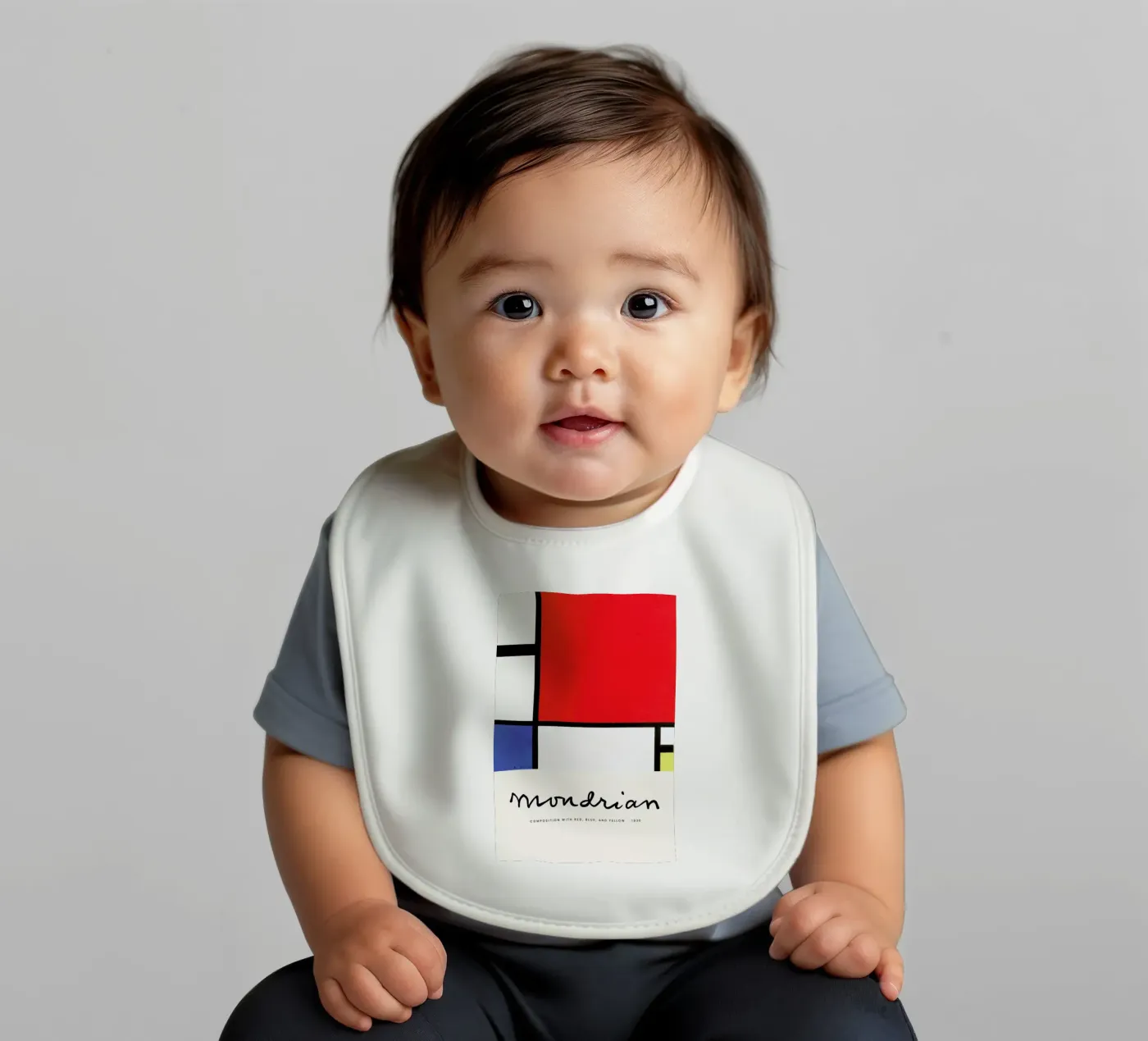 Mondrian – Signed Composition Babylätzchen von Vintage by JUNIQE