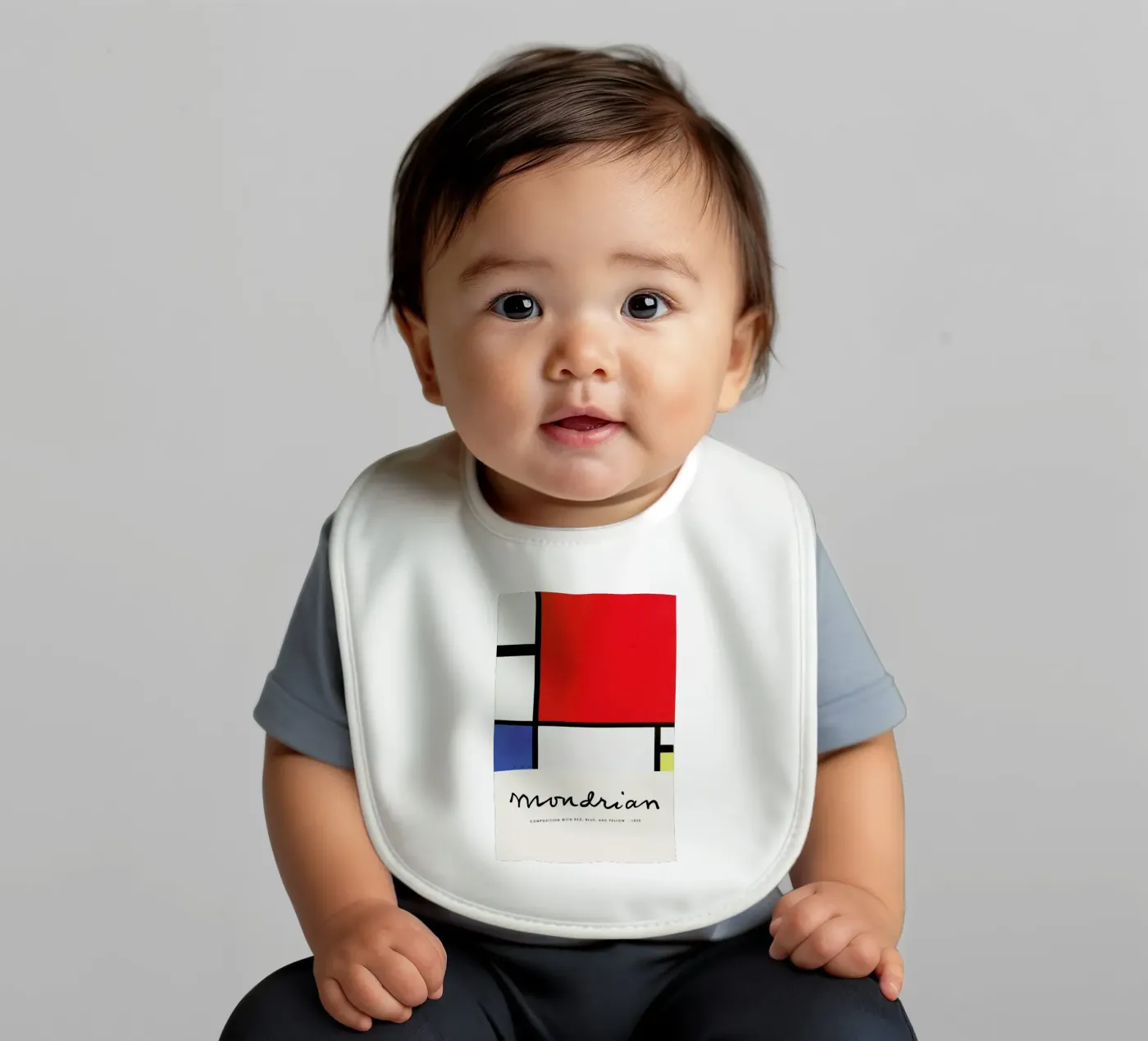 Mondrian – Signed Composition Babylätzchen von Vintage by JUNIQE