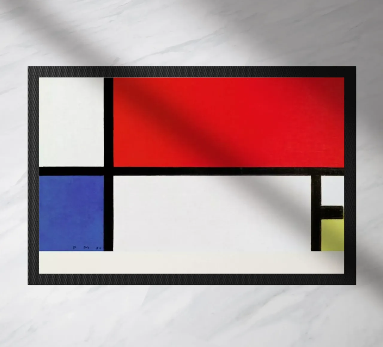 Mondrian – Signed Composition deurmat van Vintage by JUNIQE