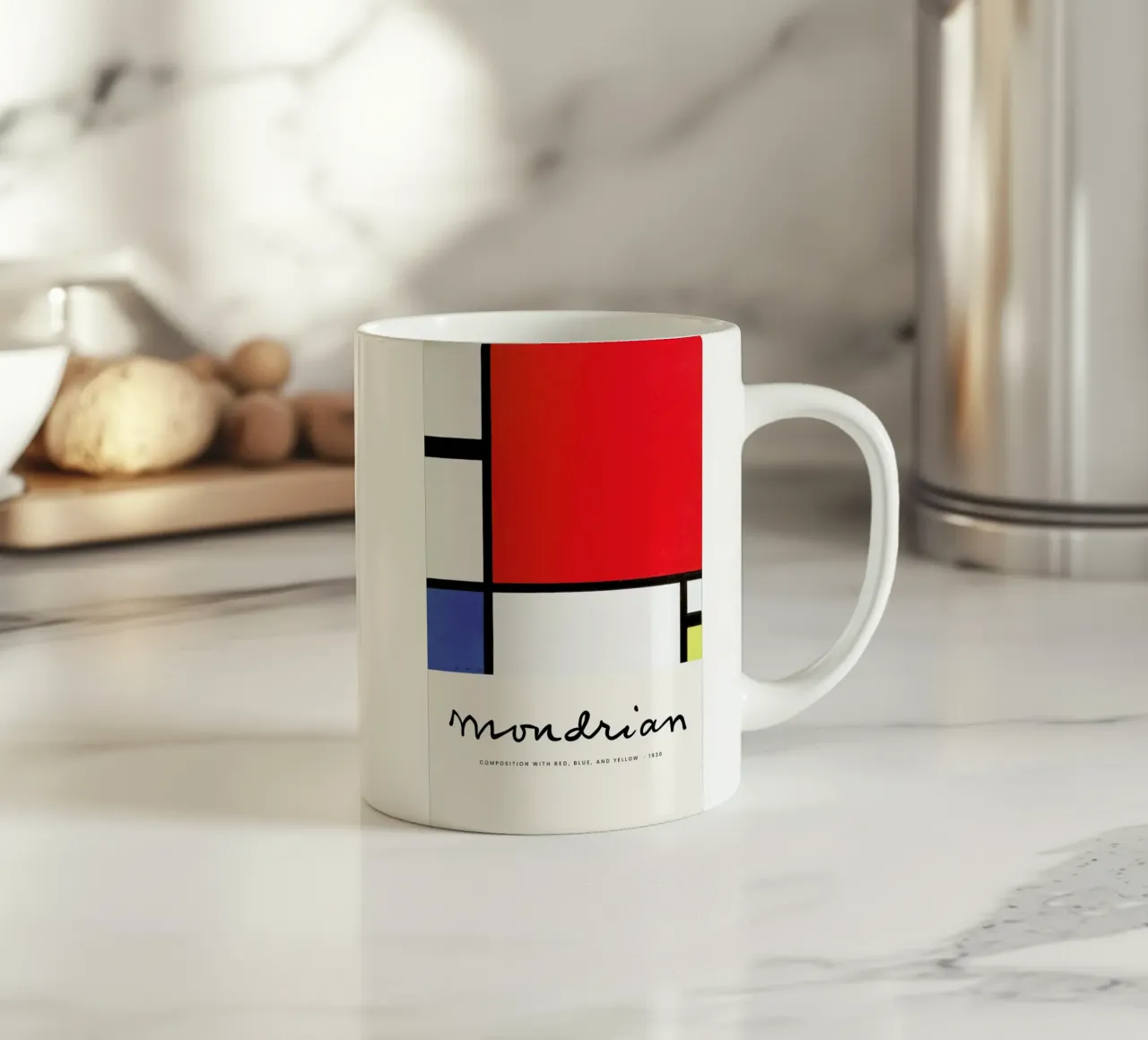 Mondrian – Signed Composition tazza in ceramica da Vintage by JUNIQE