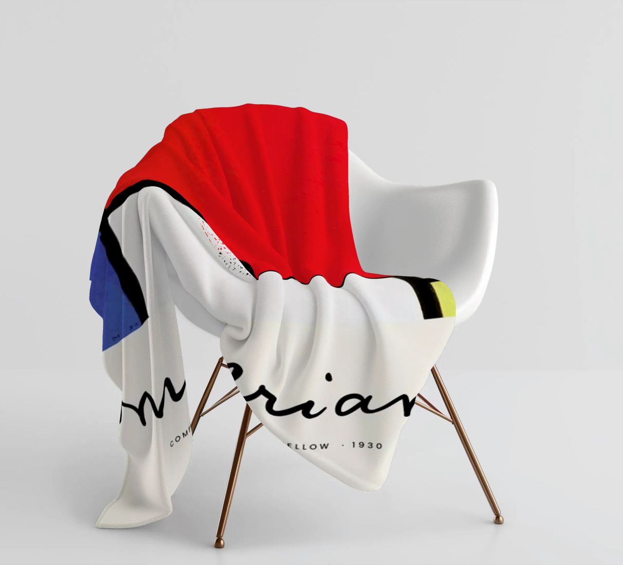 Mondrian – Signed Composition coperta in pile da Vintage by JUNIQE