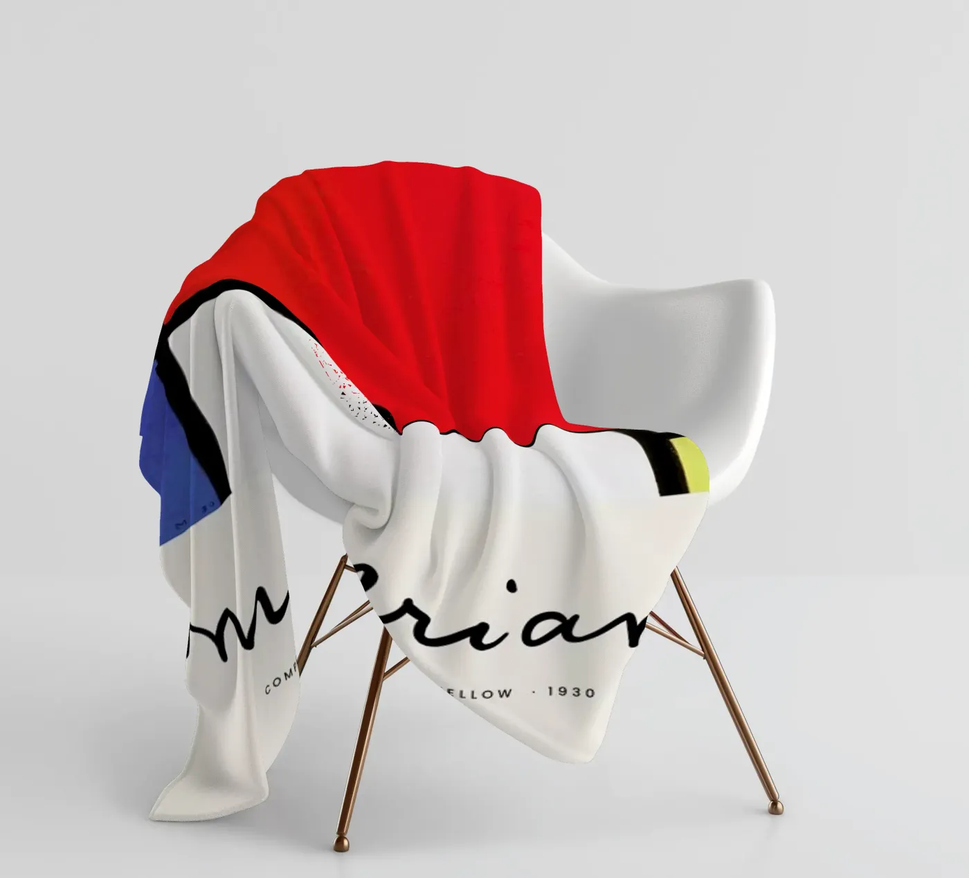 Mondrian – Signed Composition fleecedeken van Vintage by JUNIQE