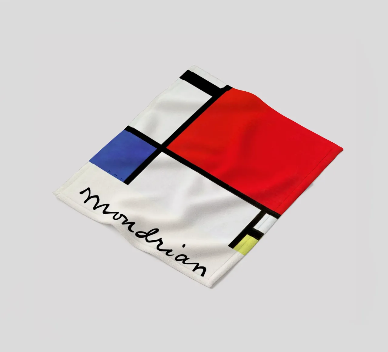 Mondrian – Signed Composition coperta in pile da Vintage by JUNIQE
