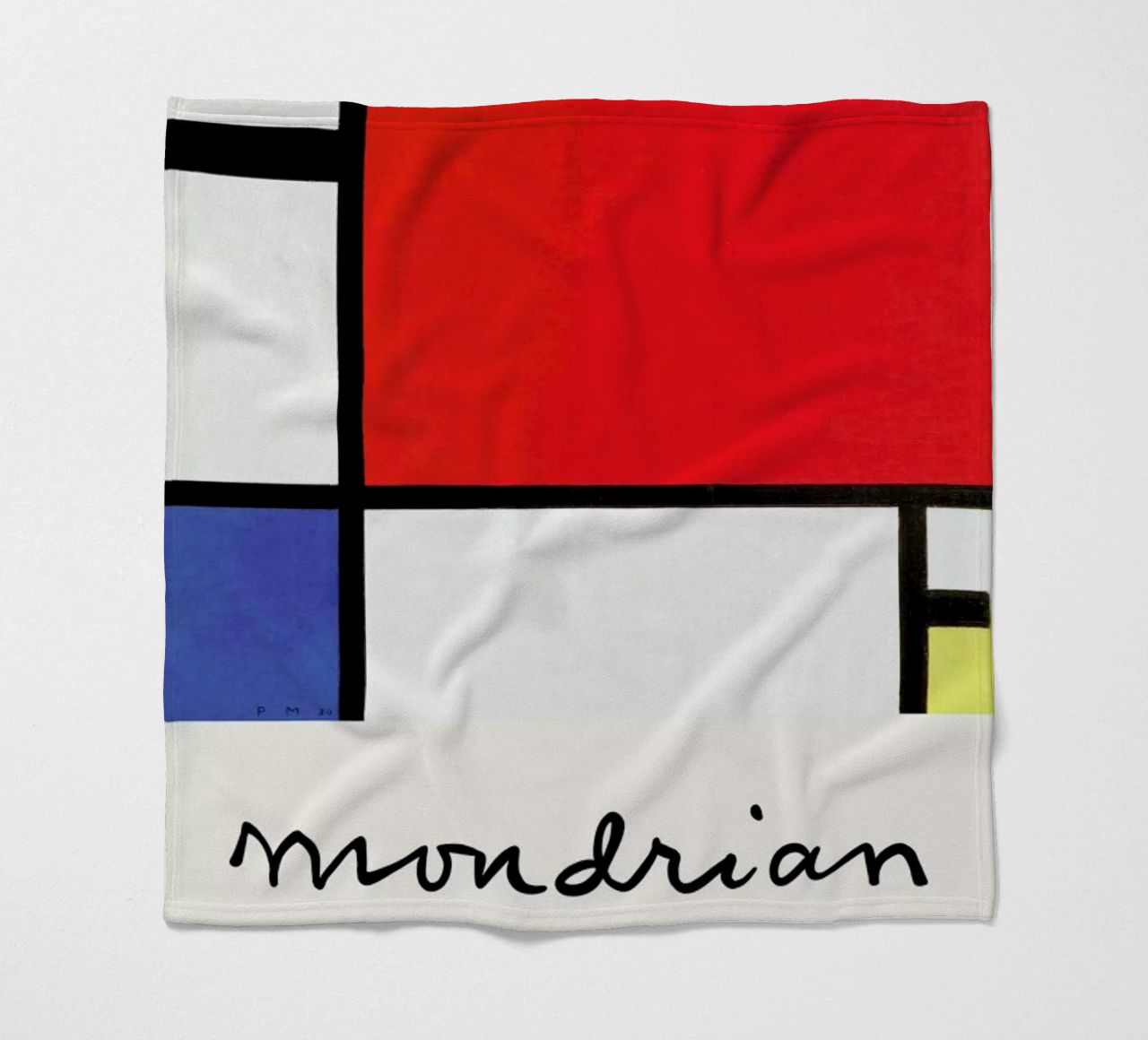 Mondrian – Signed Composition coperta in pile da Vintage by JUNIQE